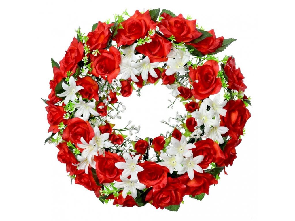 Celoroční věnec na dveře růže